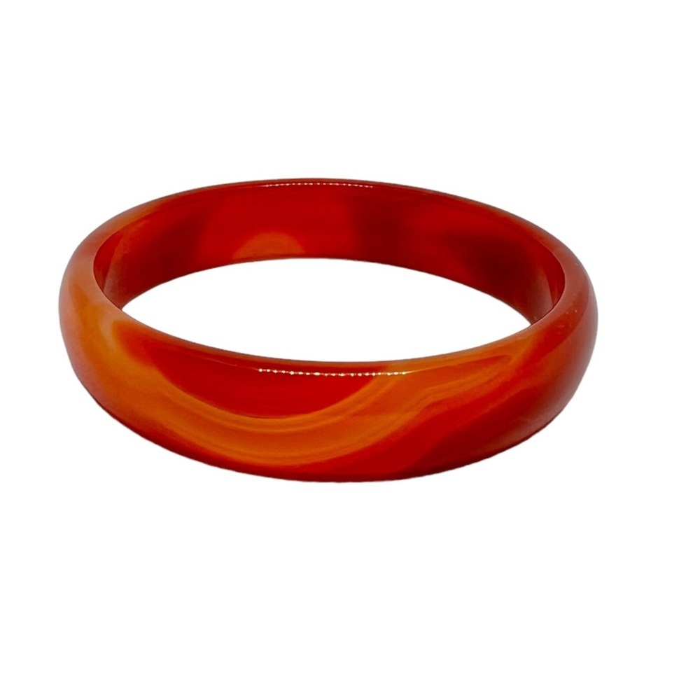 Genuine Red Agate Bangle Bracelet Stone Crystal Boho Pixie